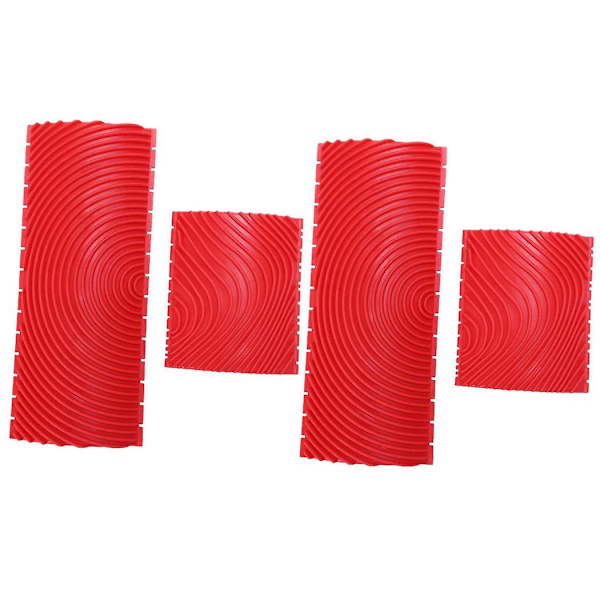 4 st Träådrings Gummipatin Målnings Effekter DIY Vägg Dekorationsverktyg