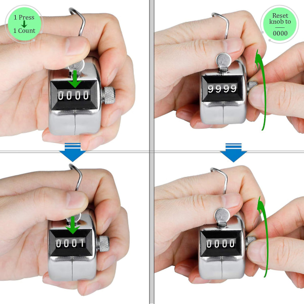 Clicker Counter Håndholdt Tally 4-cifret golf Manuel nummerscorer Mekanisk Palm Clicker