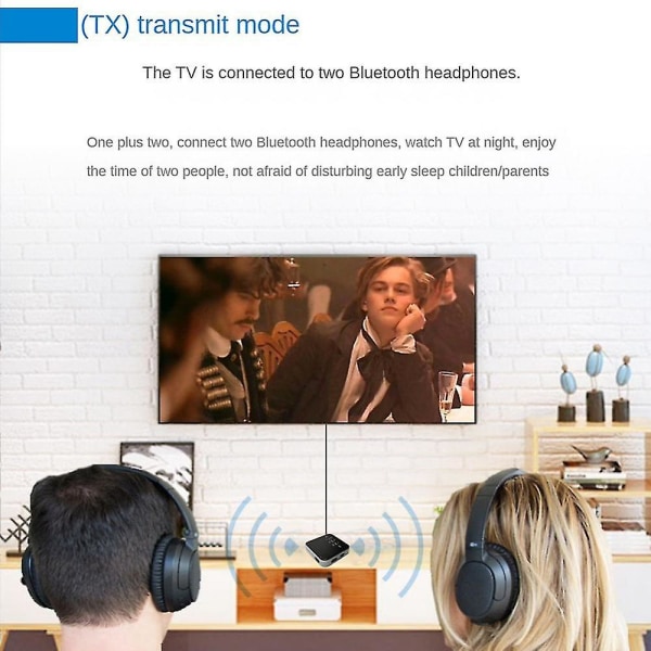 2 in 1 Bluetooth -vastaanotin lähetin Bluetooth V5.2 +tx 250mah 3,5 mm televisio Tietokone Auton äänisovitin