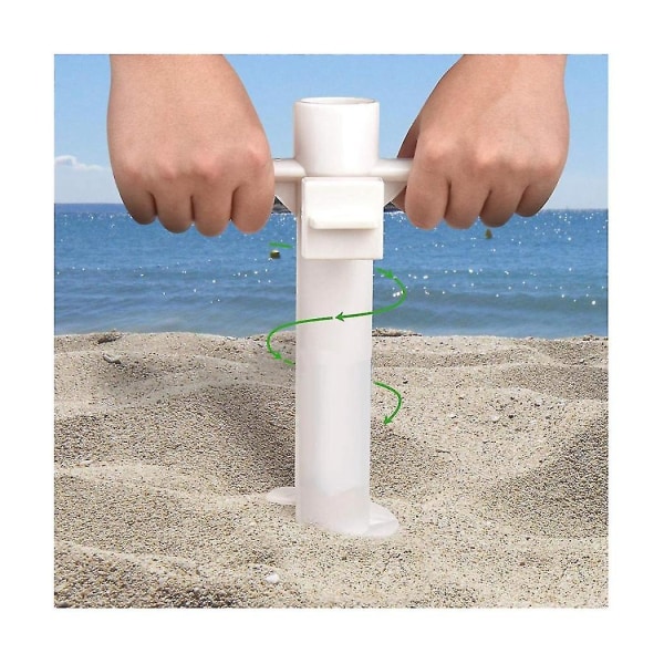 2 stk strandparaply sandanker, strandtilbehør-paraplybase med 5-spiral skruedesign, strand
