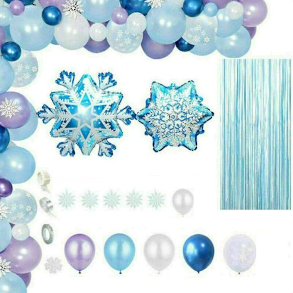 Snöflinga temapaket vinter jul teman ballongset för babyshower födelsedag jul fest ballonger kit