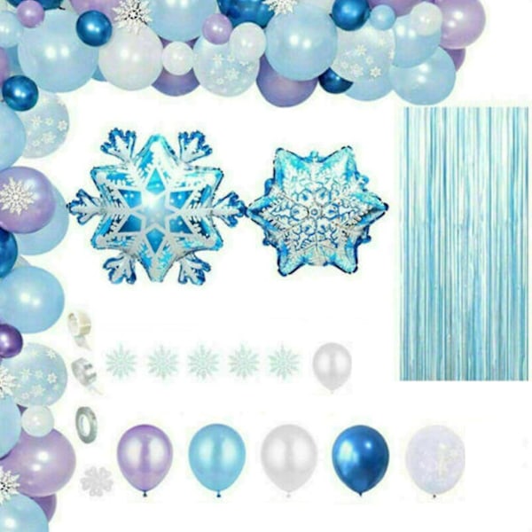 Snowflake Theme Package Winter Christmas Themes Balloon Set For Baby Shower Birthday Christmas Party Balloons Kit