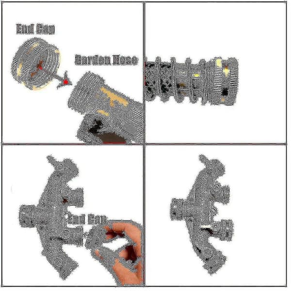 Trädgårdsslang Honkoppling, Mässingkranlock Med Extra 12 Brickor, 3/4 Tum, 4-pack