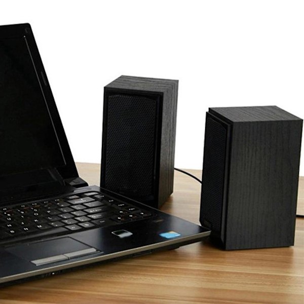 Træ Computer Pc Højttalere Usb Strømforsynet Lydboks Lydstyrkekontrol Til Pc Telefon