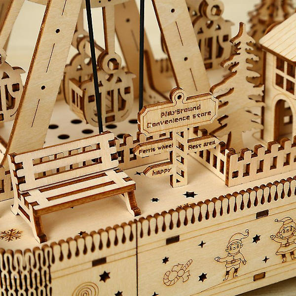 3D Träpussel DIY Modell Pariserhjul Pusselleksak Present Till Vuxna Och Tonåringar Jul/födelsedagspresent