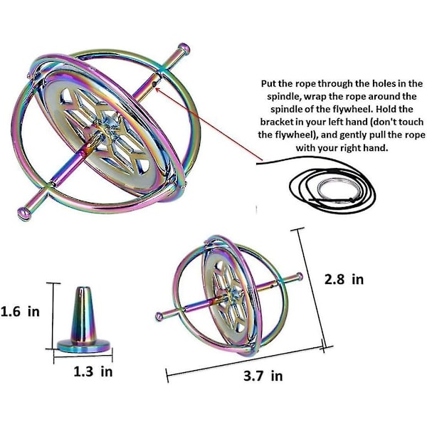 Fysik Gyroskopisk Mekanik I Anti-Gravity Gyroskop Metall, Leksak Presenttillbehör (Färgglad)