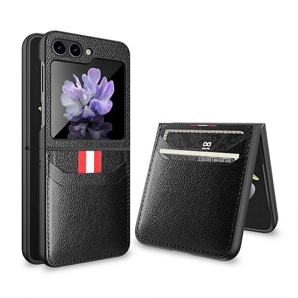 Plånboksfodral Kompatibel Med Samsung Galaxy Z Flip 5, Halkfri Matt PU Läder Skyddande Skal Med Kortfack
