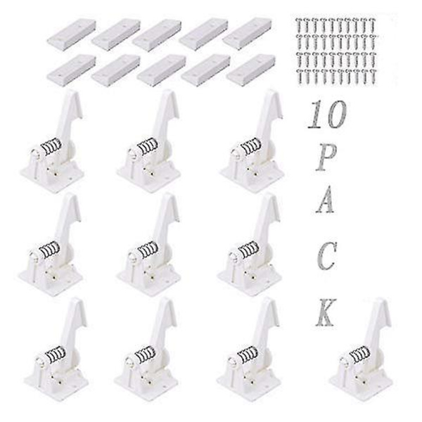 Kaapin lukot Lapsiturvalliset salvat - 10 pakkausta Baby Proofing Kaapit Laatikon lukko liimalla Helppo asennus (valkoinen)