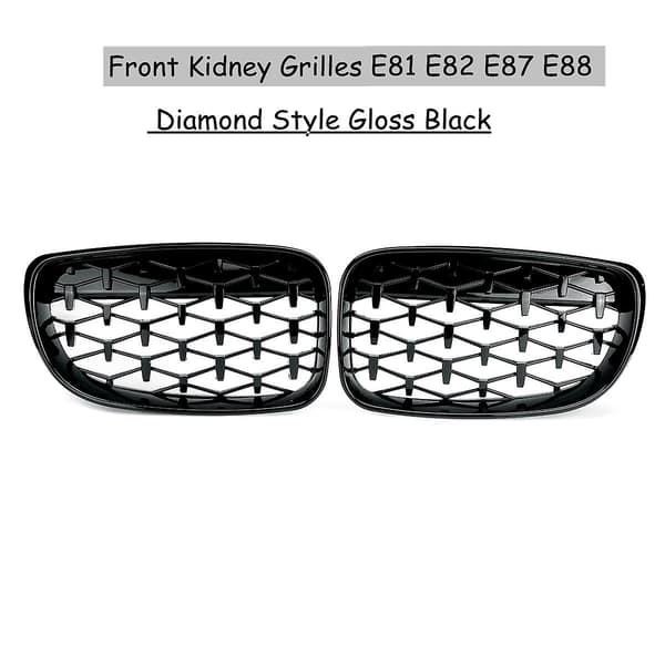 2X Front Kidney Diamond Meteor Grill Griller til - 1 Serie E81 E82 E87 E88 2007-2013 Racing Griller
