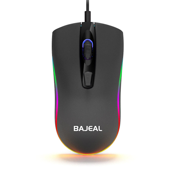 Trådløs mus til gaming  Gaming mus med belysning til computer, bærbar computer, USB-mus, 1600 dpi