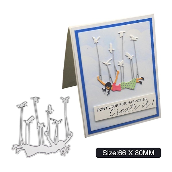 Flyvende pige metal skæredør stencil scrapbooking DIY album stempel papir kort prægning