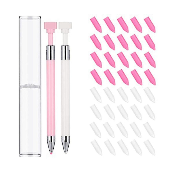 2 stk. Pen med 40 stk. Voksudskiftning Vokslim Diamant Kunst Tilbehør