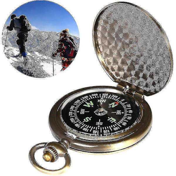 Fickkompass, Fickkompass Mässing Vattentät Bärbar Fickur Utomhus Fällbar Kompass För Resor Camping Vandring Utomhus Kompass Navigering