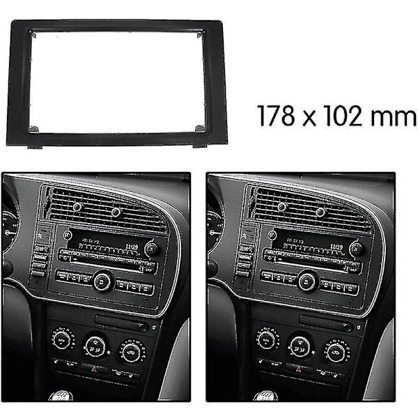 2 Din Bilradio Panel Trim Dash Radio Fascia För Saab 9-3 2007-2011