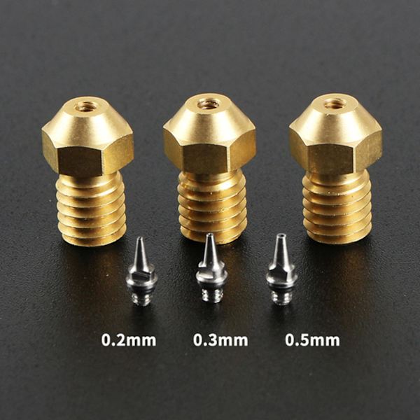 3 stycken 0,2/0,3/0,5 mm 3d-skrivarspetsmunstycke med avtagbara rostfria stålspetsar