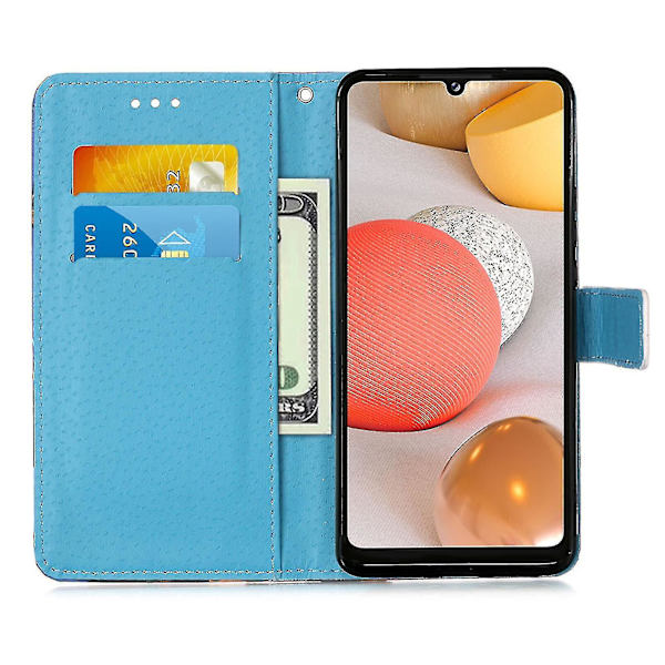 Kompatibel med Samsung Galaxy A42 5g Fodral Läder Flip Plånboksfodral Med Kortplats Hållare Stativ Mönster - Datura