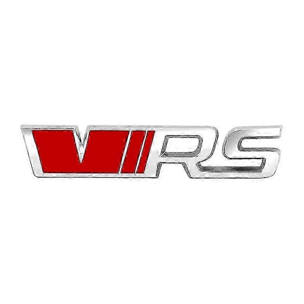 3D Metall VRS Logotyp Bil Frontgrill Emblem Badge Bagageutrymme Dekal För Skoda Octavia 3 2 A5 A7 Mk3 Mk2 Kodiaq Superb Fabia Tillbehör sticker red silver