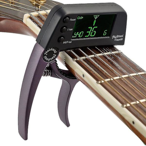Tcapo20 Hurtig Skift Nøgle Capo Tuner Legering Materiale Til Akustisk Elektrisk Guitar Bas Kromatisk