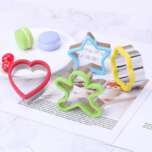4 stk. Plastik Cookie Stencil Biscuit Cutter Værktøjer Bageform Farvet Sød Form