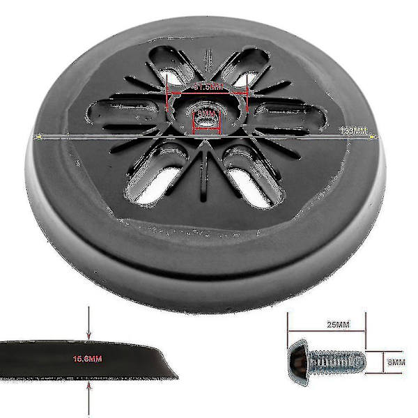 150 mm slipmatta - för Bosch excenterslip GEX 150 AC, PEX 15 AE, GEX 150 Turbo - 150 mm med skruv