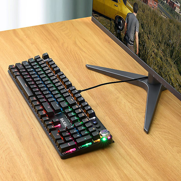 104-tasters spill tastatur RGB belyst bakgrunnsbelyst kablet programmerbar for PC-spillere