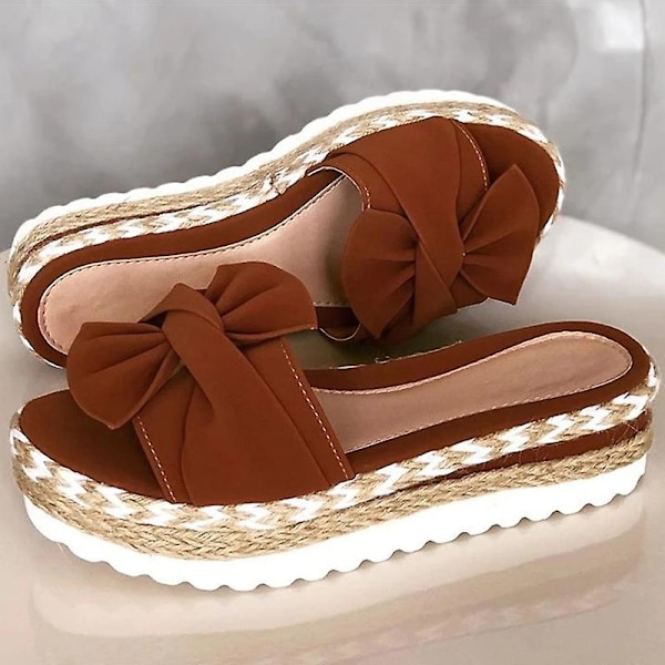 Sandaalit Naiset Korkokengät Sandaalit Kiilat Kengät Naisille Alustasandaalit Kesäslipperit Sandalias Elegantti Kesäkengät brown 43