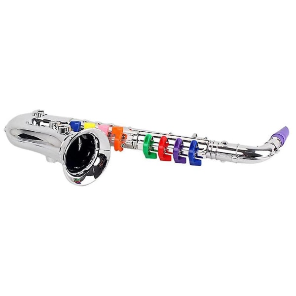Saxofon 8 farvede taster Metallisk Simulering Rekvisitter Spil Mini Musical Blæseinstrumenter For Børn