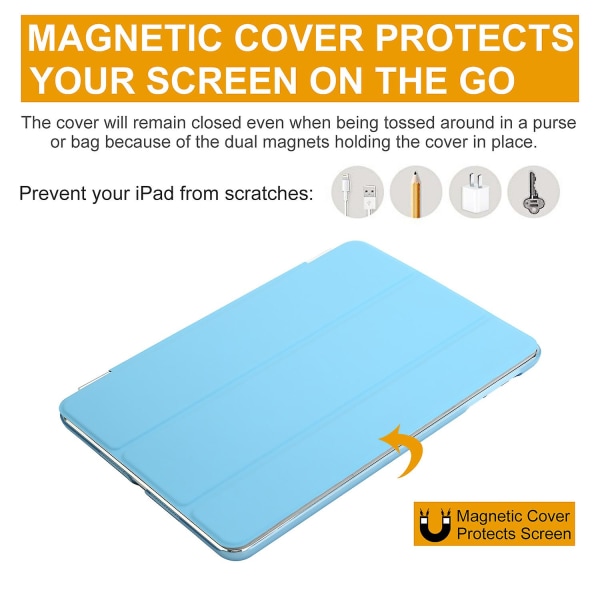 Smart Cover Case Pu Nahkainen magneettinen ohut suoja Ipad Minille 1 2 3 Sininen