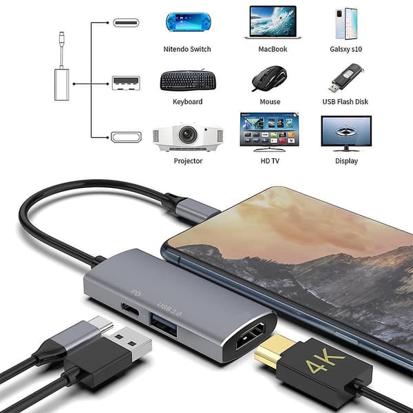 Usb 3.0 Typ C Hub 4k Hdmi-kompatibel Pd Multifunktionell 5gbps Ssd Hdtv Dock