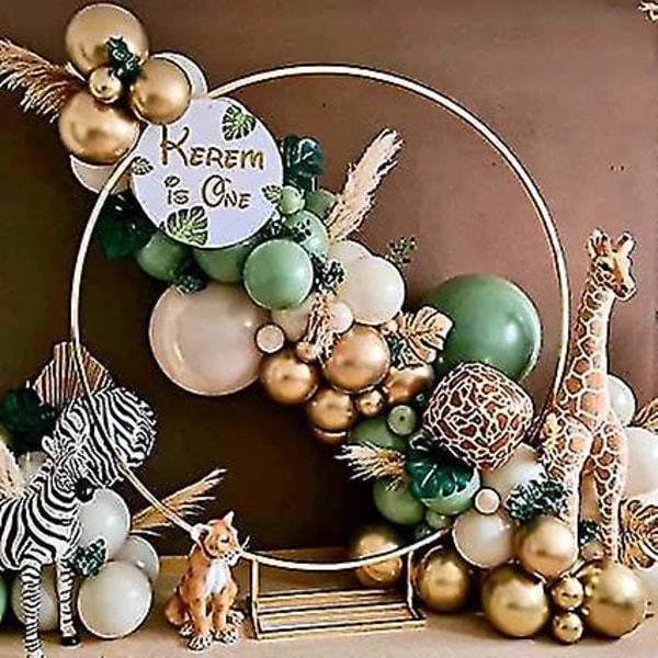 Jungle Safari Tropical Wild One 1. First Theme Bursdag Baby Shower Party Decorations For Boy, Balloon Arch Jungle Theme Green Balloon Arch
