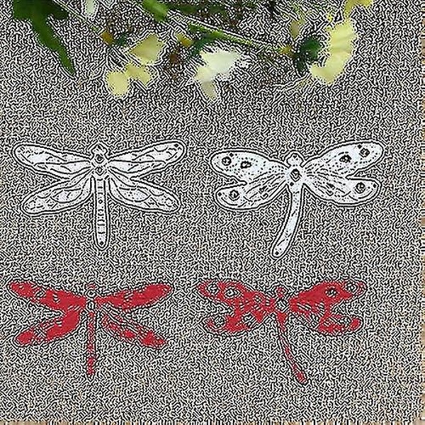 To stykker Dragonfly Metal Skæring Dies Stencils Die Cuts Til Kortfremstilling Scrapbog Dyreprægning Mappe Gør-det-selv Scrapbog Decor Skabelon