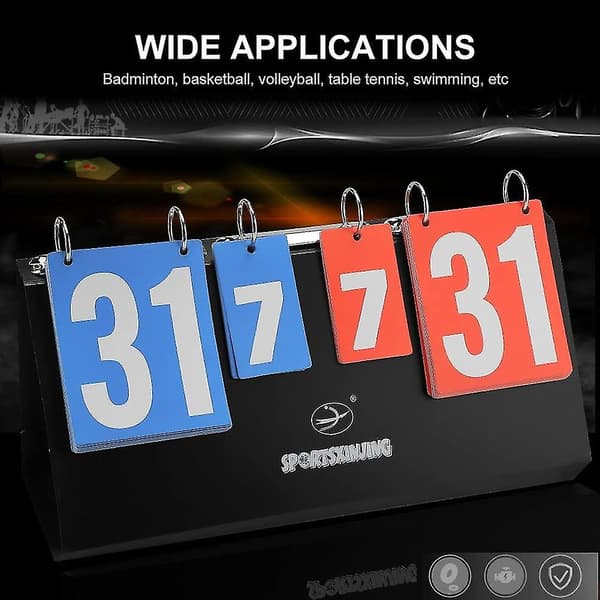 Foldbar Dobbeltsidet Scoreboard Bærbar Firecifret Flip Scoreboard Til Konkurrence