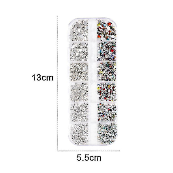 Neglekunst Rhinestones runde krystaller glas flad bag til Diy smykkefremstilling Style 8