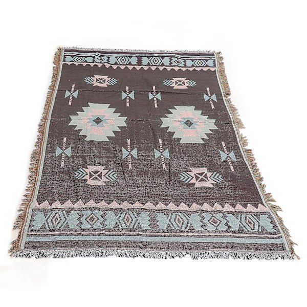 180x130cm Etnisk Stil Bordduk Filt Retro Bomull Multifunktionell Tältfilt För Picknick Strand