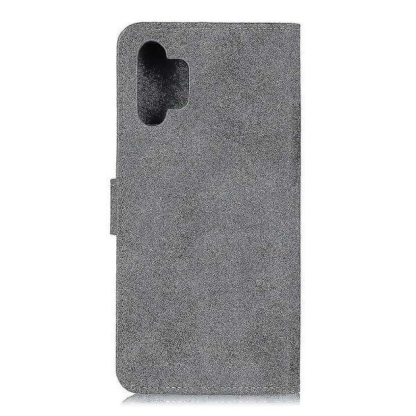 För Samsung Galaxy A32 5g / M32 5g Retro Style Läder Plånbok Stativ Fodral Telefon Skal - Grå