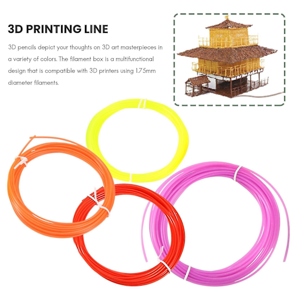 10 kappaleen 3D-tulostinkynä Filamentti Monivärinen pakkaus 1,75 mm Polymaitohappo