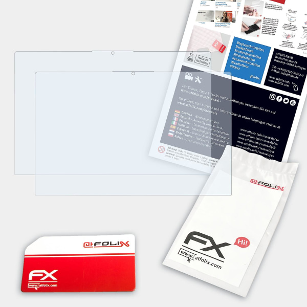 atFoliX 2x skyddsfolie kompatibel med Lenovo ThinkBook 14s Yoga 14 Inch Displayskyddsfolie klar