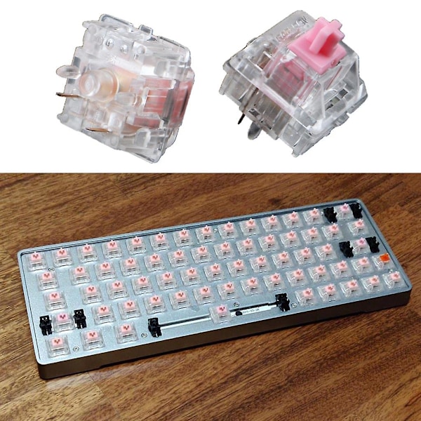 Støjsvag switch 67g Pink Red Keyswitch Diy udskiftelig mekanisk tastatur