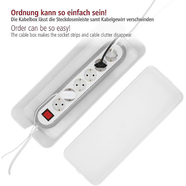 Hama Box för \"maximum\"-kablar (kabelbox, 40 x 15,5 x 13,8 cm, med gummifötter) Vit