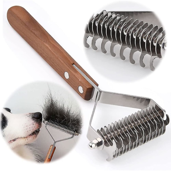 Premium Hund Grooming Borste Och Cat Grooming Brush.17+9 Dubbelsidiga tänder
