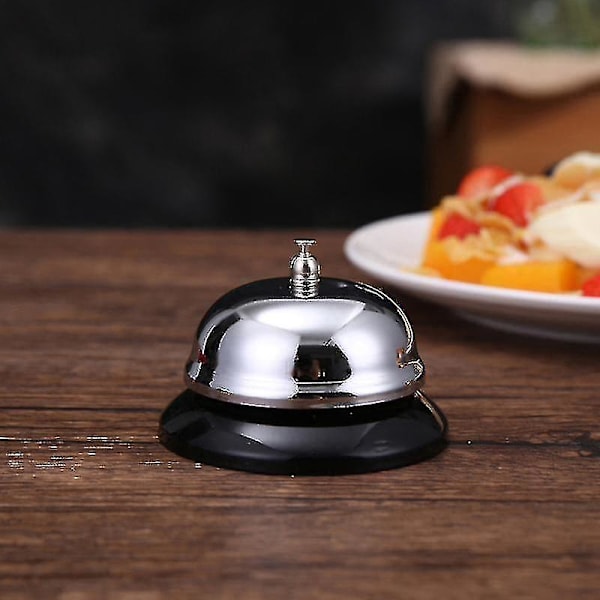 2 stk Klassisk Rustfritt Stål Servicebjelle Restaurant Ringebjelle Resepsjon Servicebjelle (sølv)