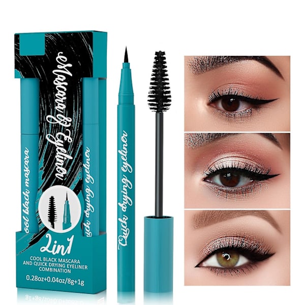 4d Silk Fiber Mascara, vedenpitävä volyymi- ja pituusmascara, paksumpi ja tuuheampi eyeliner, vedenpitävä nopeasti kuivuva eyeliner-kynä