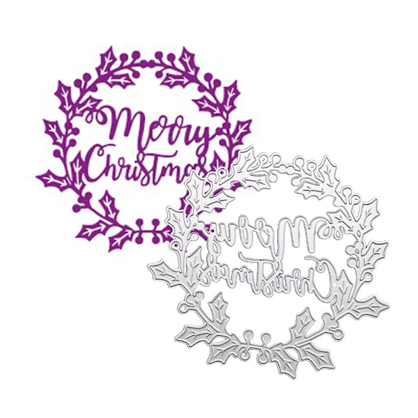 God Jul Girlang Metall Skärmaskin Stencil Diy Scrapbooking Album Papper