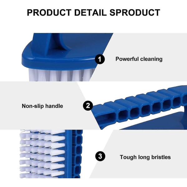 Bærbar skrubbebørste for svømmebasseng, håndholdt hard børste for gulvvegg, vann, svømmebasseng, badstuevedlikehold