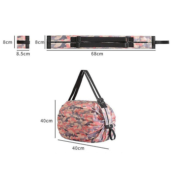 Opbevaringspose Shoppingpose Cylindrisk Nylonklud Opbevaring Diverse Toiletprodukter. (pink Camouflage )(1stk)