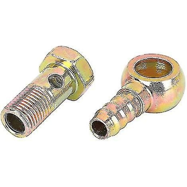 X Autohaux 2 sæt 12mm diameter banjo slange barb bolt fittings banjo bolt skive sæt bronze tone til motorcykel bil