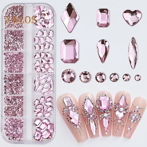 1 låda mousserande nagelstrassar Skapa fantastisk 3D-nagelkonst med glänsande konstgjorda kristallberlocker för DIY-nageldesigner
