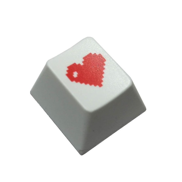 Red 4 Cherry Profile Dip Dye Sculpture Pbt Keyboard Keycap Etched Pixel Heart