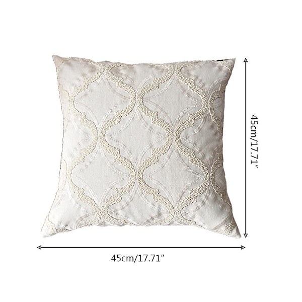 Pohjoismainen puuvillapellavasta valmistettu koristetyynynpäällinen kirjonnalla, vintage-geometrinen ruudullinen kukkakuvio, koristeellinen neliönmuotoinen tyynynpäällinen sohvalle, nojatuolille ja sängylle