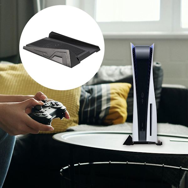 Vertikalt Stativ för Ultra HD-Konsol med Inbyggda Kylventiler och Halksäkra Fötter